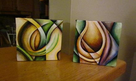 Miniatures of skunk cabbage, acrylic