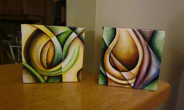 Miniatures of skunk cabbage, acrylic